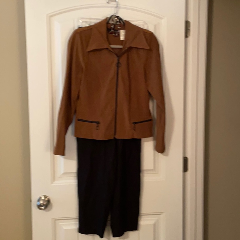 Brown and Black Women's Suit